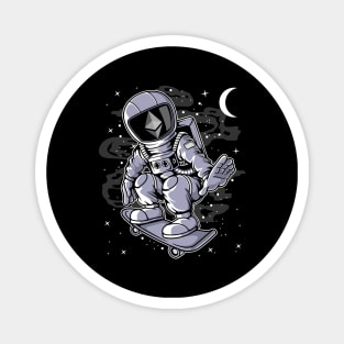 Astronaut Skate Ethereum ETH Coin To The Moon Crypto Token Cryptocurrency Blockchain Wallet Birthday Gift For Men Women Kids Magnet